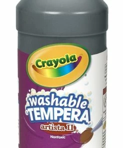 Discount 🛒 Crayola Artista II Washable Tempera Paint, Pint, Black ✔️
