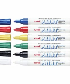 Discount 🎁 Uni-ball Uni Uni-Paint Opaque Oil Based Marker, Medium Tip, Assorted Colors, Pack Of 6 🔥