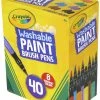 New 🤩 Crayola No-Drip Paint Brush Pens, 8 Assorted Colors, Set Of 40 🎁
