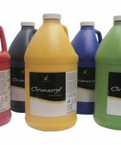 Best Sale 👍 Chromacryl Premium Students Acrylic Paint, Assorted Colors, Half Gallons, Set Of 6 👍