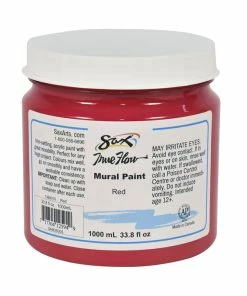 Best reviews of 👏 Sax True Flow Acrylic Mural Paint, 33.8 Ounce Plastic Container, Red 🛒