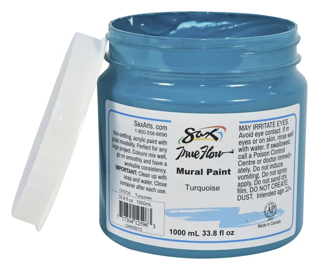 Cheapest 𧨠Sax True Flow Acrylic Mural Paint, 33.8 Ounce, Plastic Container, Turquoise π€© 4 Cheapest 𧨠Sax True Flow Acrylic Mural Paint, 33.8 Ounce, Plastic Container, Turquoise π€© - Image 2