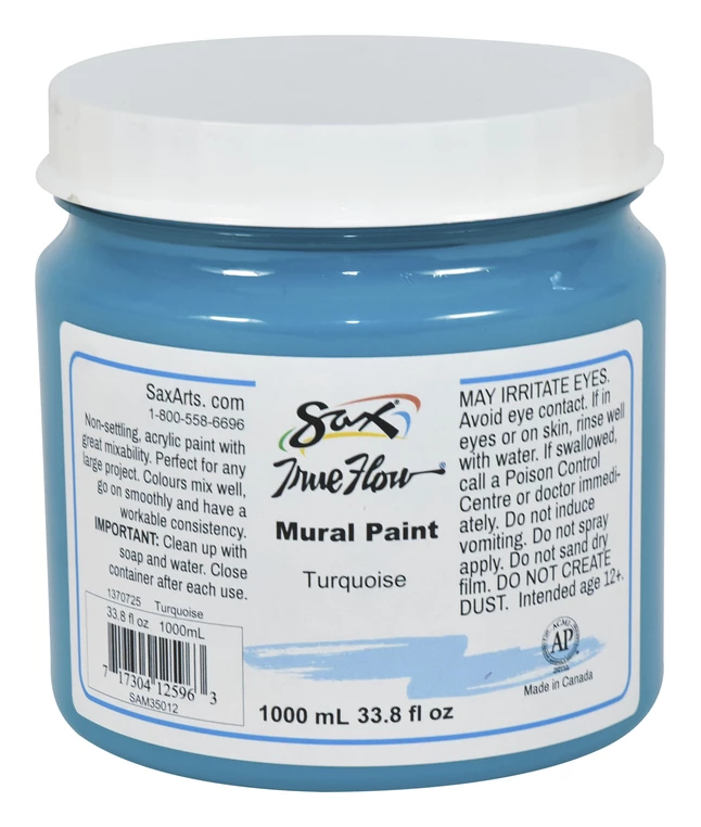 Cheapest 𧨠Sax True Flow Acrylic Mural Paint, 33.8 Ounce, Plastic Container, Turquoise π€© 3 Cheapest 𧨠Sax True Flow Acrylic Mural Paint, 33.8 Ounce, Plastic Container, Turquoise π€©