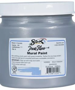 Buy β¨ Sax True Flow Acrylic Mural Paint, 33.8 Ounce Plastic Container, Silver π
