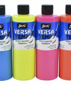 Cheap ✔️ Sax Versatemp Heavy-Body Tempera Paints, Assorted Fluorescent Colors, Pint Set Of 6 ✨