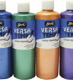 Wholesale 🎁 Sax Versatemp Heavy-Body Tempera Paint, Assorted Pearlescent Colors, Pint Set Of 8 😉