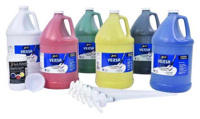 New π€© Sax Versatemp Heavy-Bodied Tempera Paint Kit, Assorted Colors, Set Of 6 Gallons π 3 New π€© Sax Versatemp Heavy-Bodied Tempera Paint Kit, Assorted Colors, Set Of 6 Gallons π
