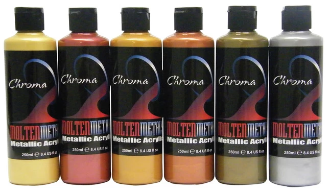 Promo π₯ Chroma Molten Metals Acrylic Paint Set,Assorted Metallic Colors, 8 Ounces, Set Of 6 β 3 Promo π₯ Chroma Molten Metals Acrylic Paint Set,Assorted Metallic Colors, 8 Ounces, Set Of 6 β