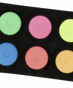 Wholesale 💯 Jack Richeson Mini Tempera Cakes With Tray, Assorted Fluorescent Colors, Set Of 6 🔥