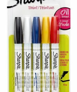 Budget 😀 Sharpie Oil-Based Paint Marker, Fine Tip, Assorted Colors, Set Of 5 🎉