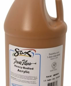 Coupon 😍 Sax True Flow Heavy Body Acrylic Paint, Half Gallon, Raw Sienna 🎁