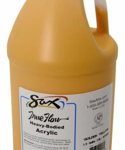 Deals 🛒 Sax True Flow Heavy Body Acrylic Paint, Half Gallon, Golden Yellow ✨