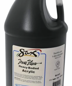 Best deal 😀 Sax True Flow Heavy Body Acrylic Paint, Half Gallon, Mars Black ✔️