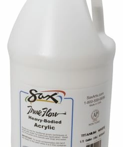 Buy 👏 Sax True Flow Heavy Body Acrylic Paint, Half Gallon, Titanium White 💯