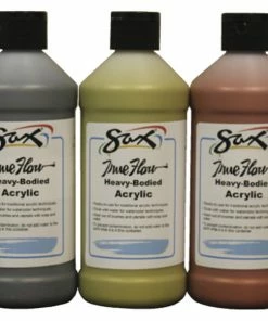 Discount 🎁 Sax True Flow Heavy Body Acrylic Paints, Assorted Metallic Colors, Pint, Set Of 3 🎉