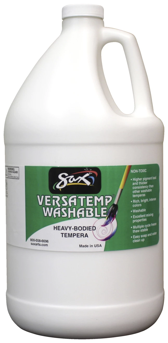 Brand new β€οΈ Sax Washable Versatemp Heavy Bodied Tempera Paint, White, Gallon π 3 Brand new β€οΈ Sax Washable Versatemp Heavy Bodied Tempera Paint, White, Gallon π