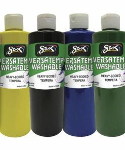 Outlet 🥰 Sax Washable Versatemp Heavy Bodied Tempera Paints, Assorted Colors, Pint Set Of 6 🧨