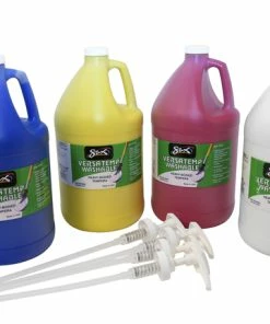 Coupon 🌟 Sax Versatemp Washable Heavy Bodied Tempera With Pumps, Assorted Colors, Set Of 4 Gallons ⌛