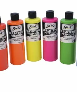 Cheap 🤩 Sax Versatemp Premium Tempera Paints, Assorted Fluorescents Colors, Pints, Set Of 6 👏