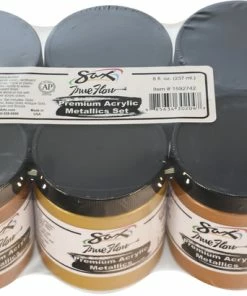 Cheap 🥰 Sax Premium Heavy-Bodied Acrylic Metallics, 8 Ounce Jars, Set Of 6 🤩 -Crayola - shop 1592742 B ecommfullsize