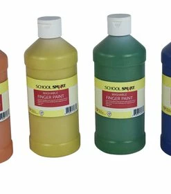 Hot Sale 🎉 School Smart Washable Finger Paints, Assorted Glitter Colors, Pint Set Of 6 🔔