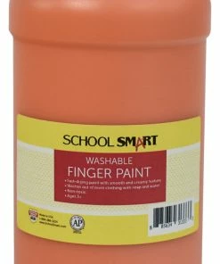 Promo 🌟 School Smart Washable Finger Paint, Orange, 1 Quart ✨