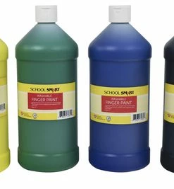Brand new ✔️ School Smart Washable Finger Paints, Assorted Primary Colors, Quart Set Of 6 💯