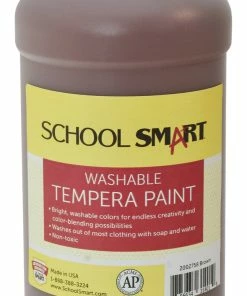 New 🌟 School Smart Washable Tempera Paint, Quart, Brown ✔️