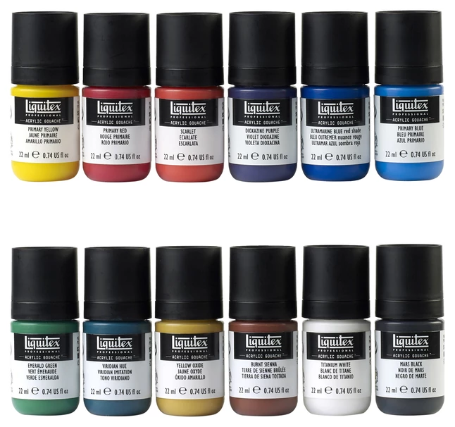 Cheap 𧨠Liquitex Acrylic Gouaches, 37/50 Ounces, Assorted Essential Colors, Set Of 12 π 4 Cheap 𧨠Liquitex Acrylic Gouaches, 37/50 Ounces, Assorted Essential Colors, Set Of 12 π - Image 2