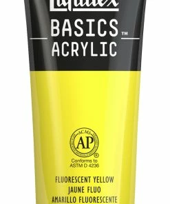 Promo ⌛ Liquitex BASICS Acrylic Paint, 4 Ounces, Fluorescent Yellow 🌟
