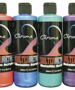 Deals 🔔 Chroma Molten Metal Acrylic Paint Set, Metallic Colors, 8 Ounces, Set Of 4 🧨