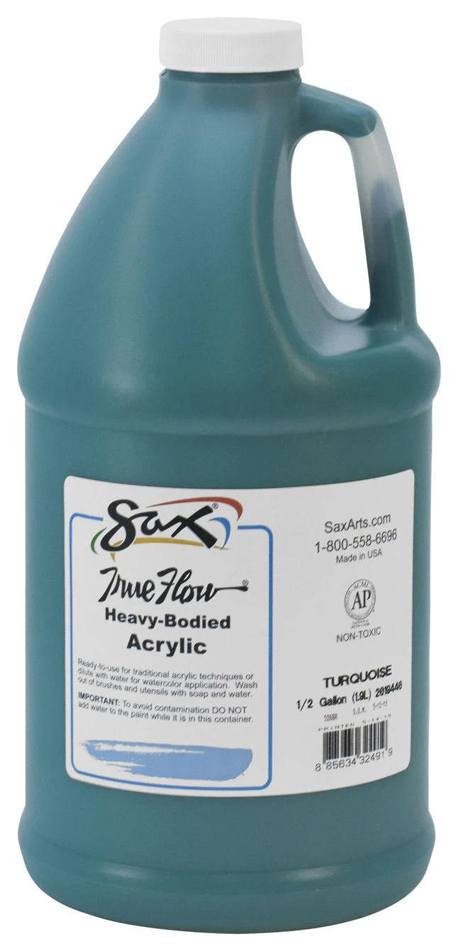 Buy π Sax True Flow Heavy Body Acrylic Paint, Half Gallon, Turquoise π 3 Buy π Sax True Flow Heavy Body Acrylic Paint, Half Gallon, Turquoise π