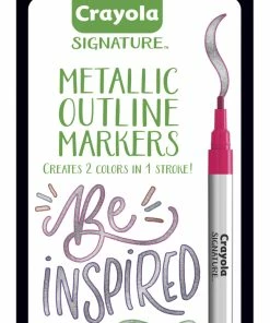 Outlet 🔥 Crayola Signature Outline Paint Markers, Assorted Metallic Colors, Set Of 6 ⌛