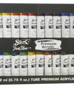 Promo 👍 Sax True Flow Premium Acrylic, Assorted Colors, 0.75 Ounces, Set Of 24 ❤️