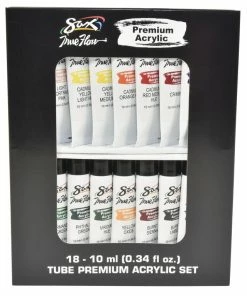 Brand new ⌛ Sax True Flow Premium Acrylic, Assorted Colors, 0.34 Ounces, Set Of 18 🎁