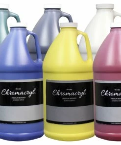Promo ❤️ Chromacryl Premium Students Acrylic Paint, Assorted Cool Colors, Half Gallons, Set Of 6 🛒