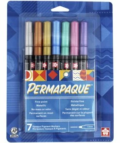 Brand new 👏 Sakura Permapaque Metallic Markers, Fine Point, Assorted Colors, Set Of 7 🎉