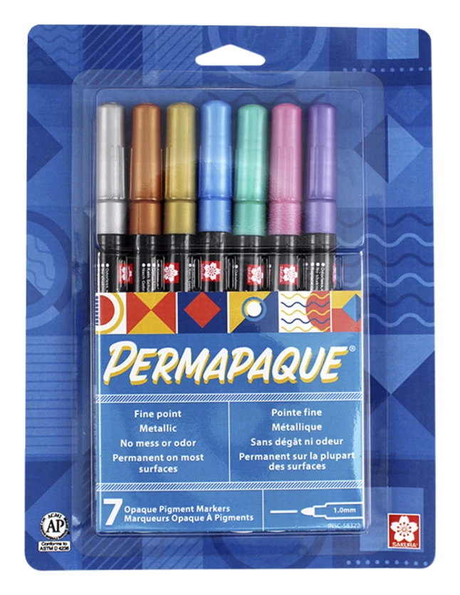 Brand new π Sakura Permapaque Metallic Markers, Fine Point, Assorted Colors, Set Of 7 π 2 Brand new π Sakura Permapaque Metallic Markers, Fine Point, Assorted Colors, Set Of 7 π