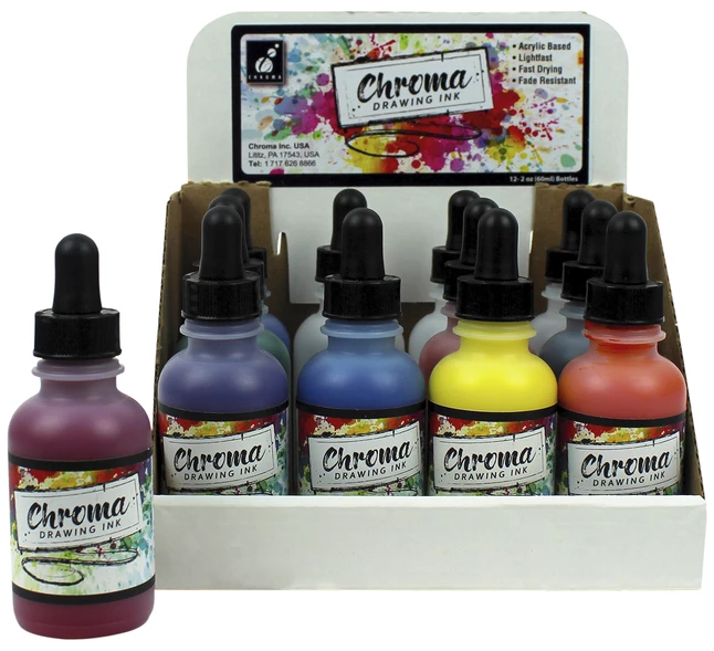 Coupon π Chroma Drawing Ink 2 Ounces, Assorted Colors, Set Of 12 π 3 Coupon π Chroma Drawing Ink 2 Ounces, Assorted Colors, Set Of 12 π
