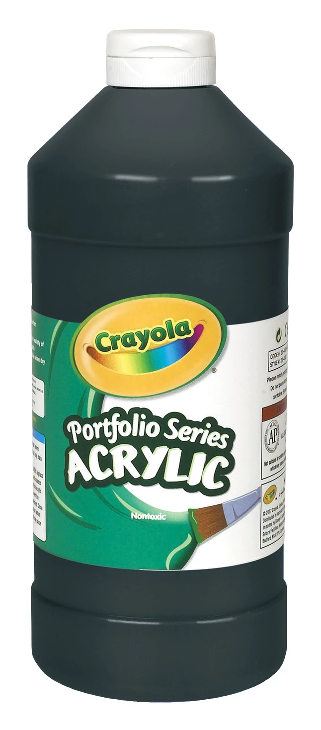 Wholesale ✨ Crayola Portfolio Non-Toxic Acrylic Paint, 1 Pt Squeeze Bottle, Ivory Black ✔️ 3 Wholesale ✨ Crayola Portfolio Non-Toxic Acrylic Paint, 1 Pt Squeeze Bottle, Ivory Black ✔️
