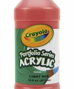 Best Sale 🔥 Crayola Portfolio Non-Toxic Acrylic Paint, 1 Pt Squeeze Bottle, Light Red 🥰