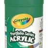 Flash Sale 😍 Crayola Portfolio Non-Toxic Acrylic Paint, 1 Pt Squeeze Bottle, Phthalocyanine Green 🎁