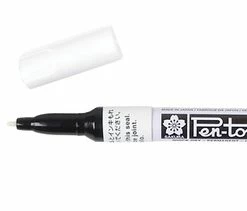 Outlet 🧨 Sakura Pentouch Paint Marker, Fine Tip, Metallic White, Each 🤩
