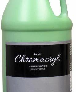 Brand new 🛒 Chromacryl Premium Students Acrylic Paint, Half Gallon, Light Green 🛒