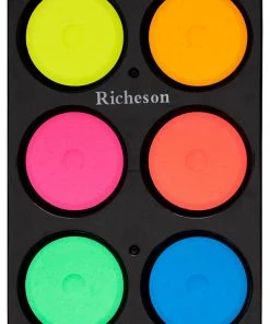 Cheap ⭐ Jack Richeson Small Tempera Cakes With Tray, Assorted Fluorescent Colors, Set Of 6 🛒
