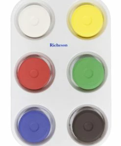 Wholesale 🤩 Jack Richeson Large Tempera Cakes With Tray, Assorted Primary Colors, Set Of 6 🔔
