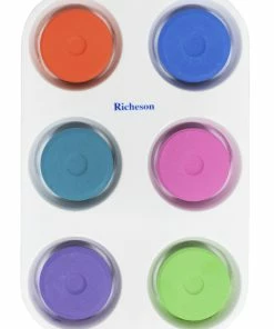 Outlet 😀 Jack Richeson Large Tempera Cakes With Tray, Assorted Secondary Colors, Set Of 6 🧨