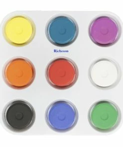 Budget 💯 Jack Richeson Large Tempera Cakes With Tray, Assorted Colors, Set Of 9 😀