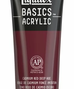 Outlet 🛒 Liquitex BASICS Acrylic Paint, 4 Ounces, Cadmium Red Deep Hue ⌛