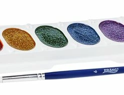 Coupon 🤩 Prang Non-Toxic Washable Semi-Moist Watercolor Paints, 8 Assorted Glitter Colors 😍 -Crayola - shop 405576 B ecommfullsize